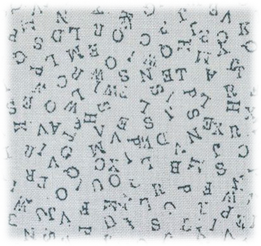 Maske 15 (mit Opt. Kindergröße) - Buchstaben mint-hellblau