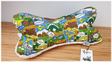 3D Knochenkissen - Dinos, Teddy oder Fleece