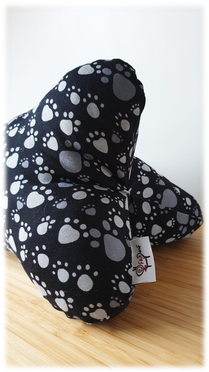 3D MEGAkuscheln - Pfötchen schwarz (3 Seiten Jersey)